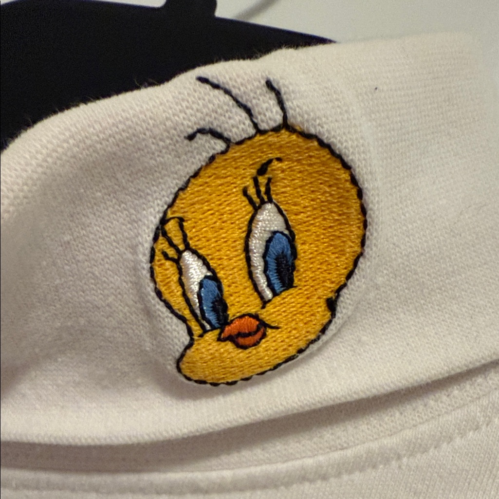 90s Tweety Bird White Turtleneck Long Sleeve Top